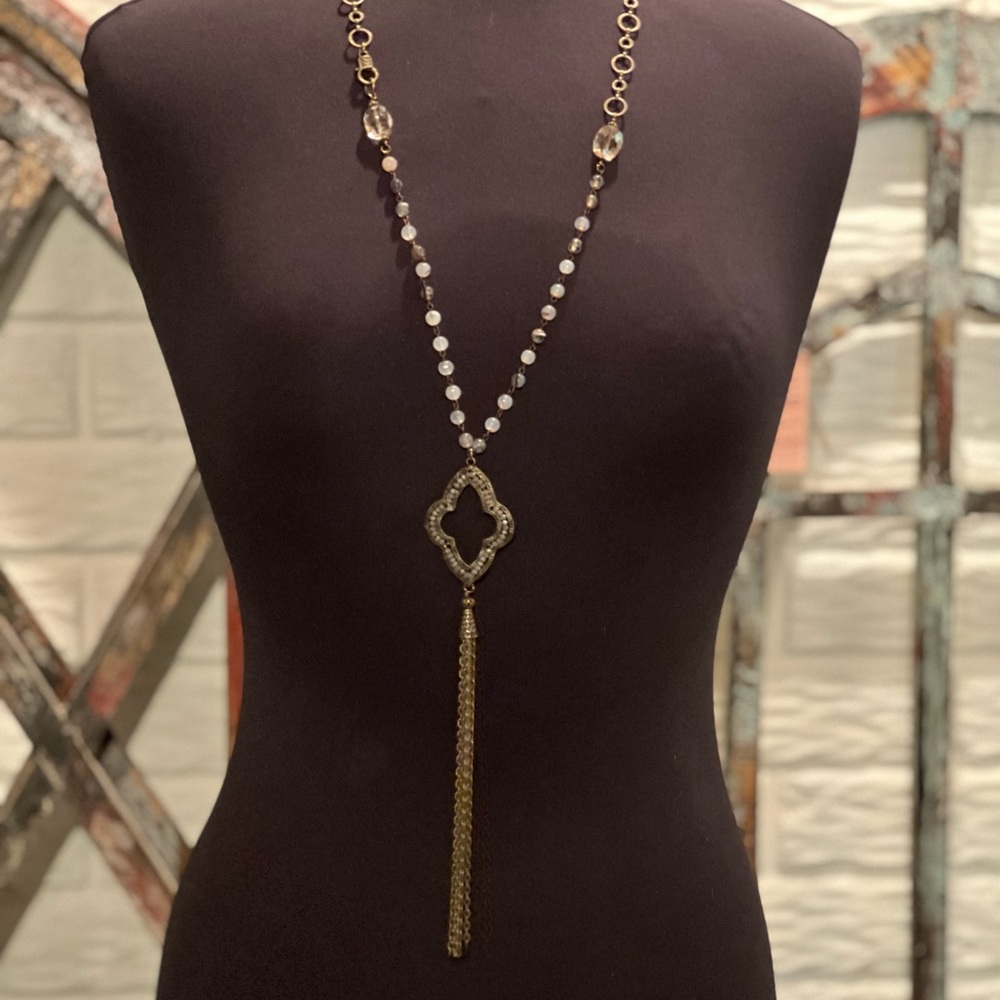 NWT Beaded and Crystal Necklace